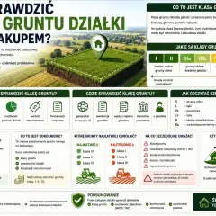 Informacja o klasie gruntu, jej wpływie na podział działki, możliwość zabudowy i koszt odrolnienia.