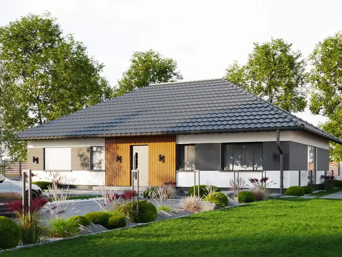 Nowoczesny dom jednorodzinny, idealny dla rodziny. Projekty domów do 100m2 w nowoczesnym stylu.